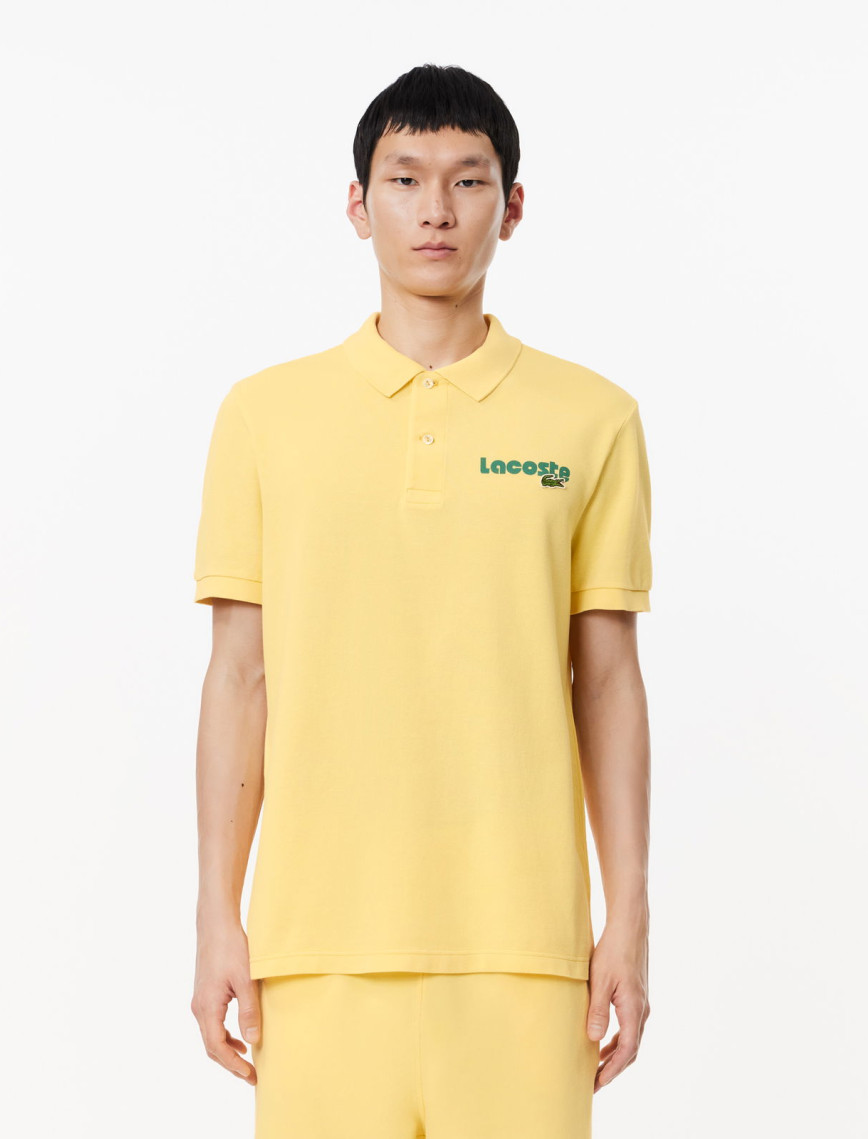 Lacoste Erkek Regular Fit Baskılı Sarı Polo Lacoste Erkek Regular Fit Baskılı Sarı Polo