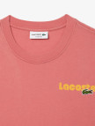 Lacoste Erkek Classic Fit Bisiklet Yaka Baskılı Pembe T-Shirt