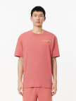 Lacoste Erkek Classic Fit Bisiklet Yaka Baskılı Pembe T-Shirt