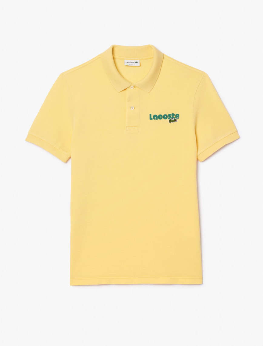 Lacoste Erkek Regular Fit Baskılı Sarı Polo Lacoste Erkek Regular Fit Baskılı Sarı Polo