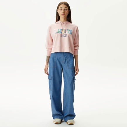 Lacoste Kadın Loose Fit Mavi Jean Pantolon Lacoste Kadın Loose Fit Mavi Jean Pantolon