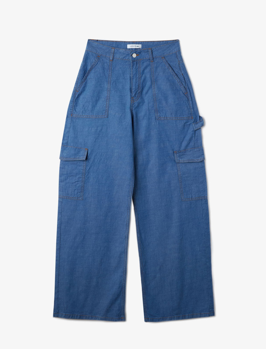 Lacoste Kadın Loose Fit Mavi Jean Pantolon Lacoste Kadın Loose Fit Mavi Jean Pantolon
