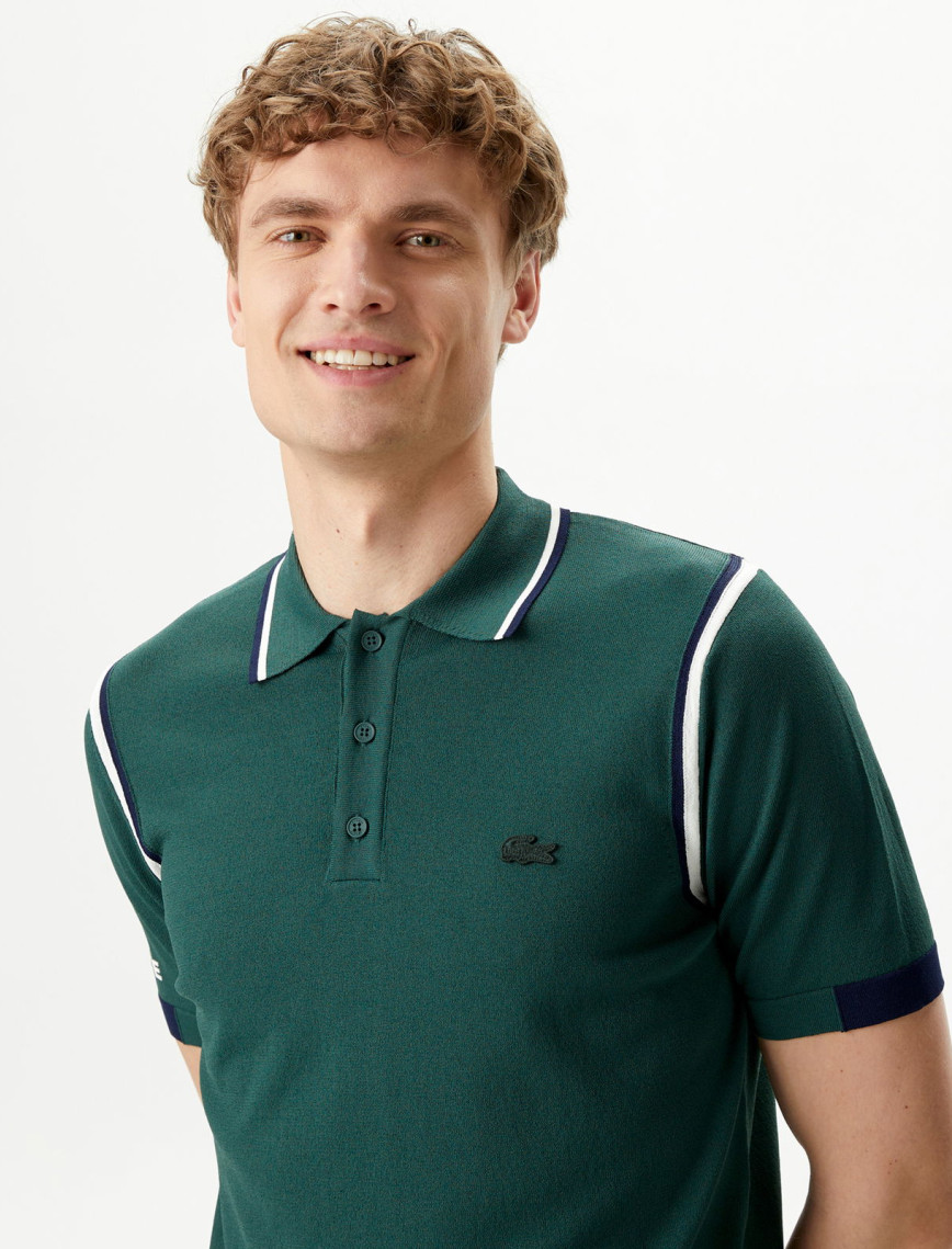 Lacoste Erkek Regular Fit Polo Yaka Yeşil Triko Lacoste Erkek Regular Fit Polo Yaka Yeşil Triko