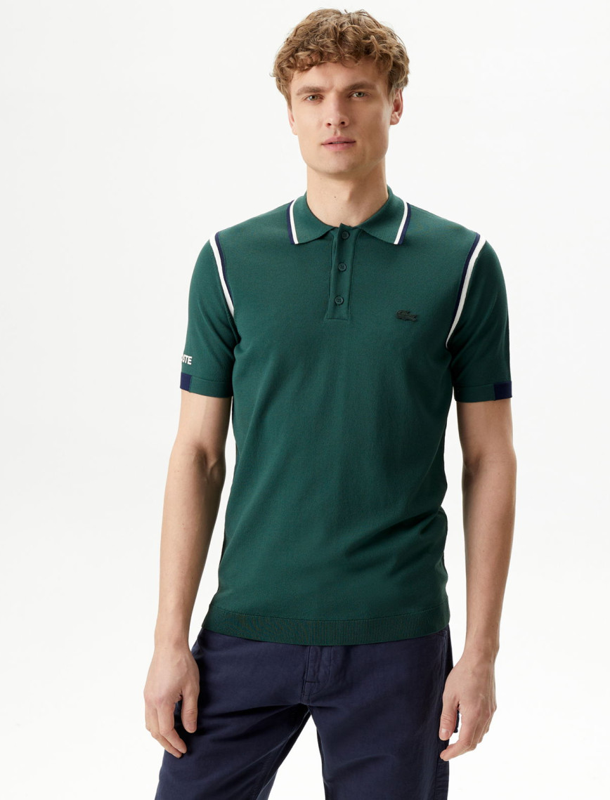 Lacoste Erkek Regular Fit Polo Yaka Yeşil Triko Lacoste Erkek Regular Fit Polo Yaka Yeşil Triko