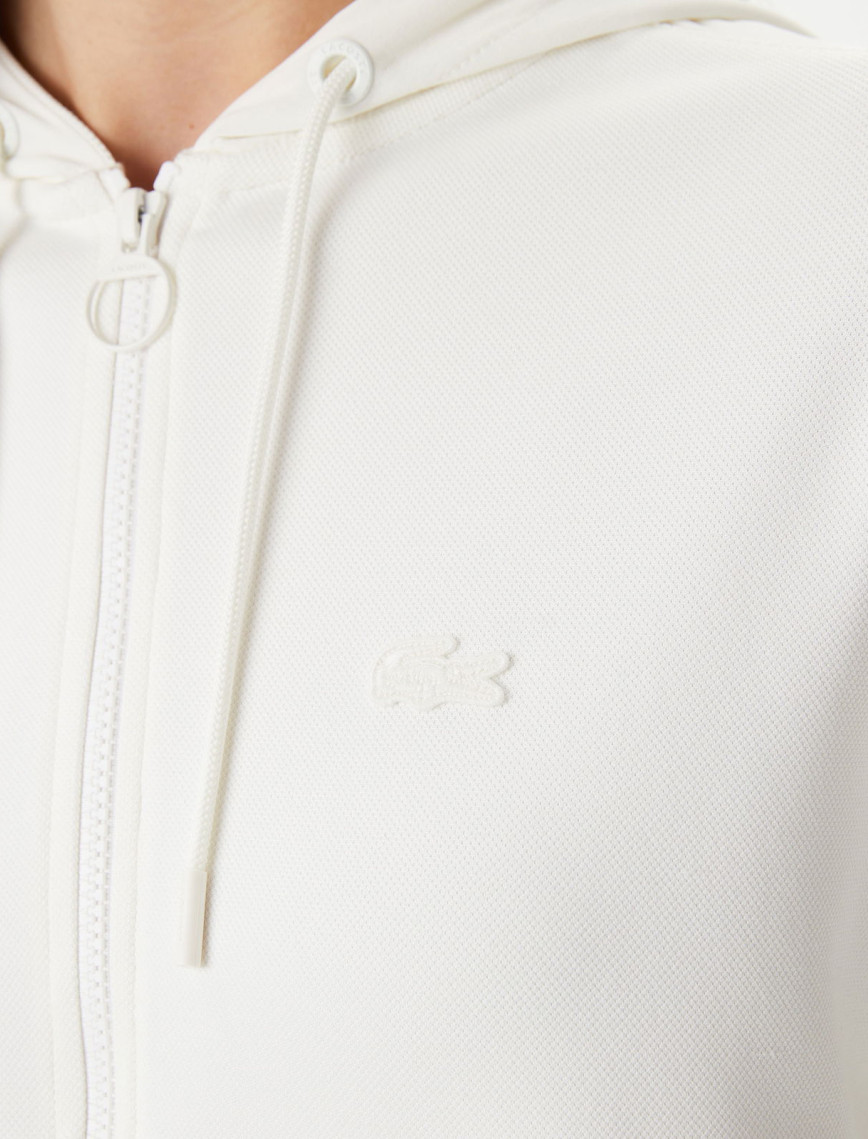 Lacoste Regular Fit Kadın Beyaz Hoodie
