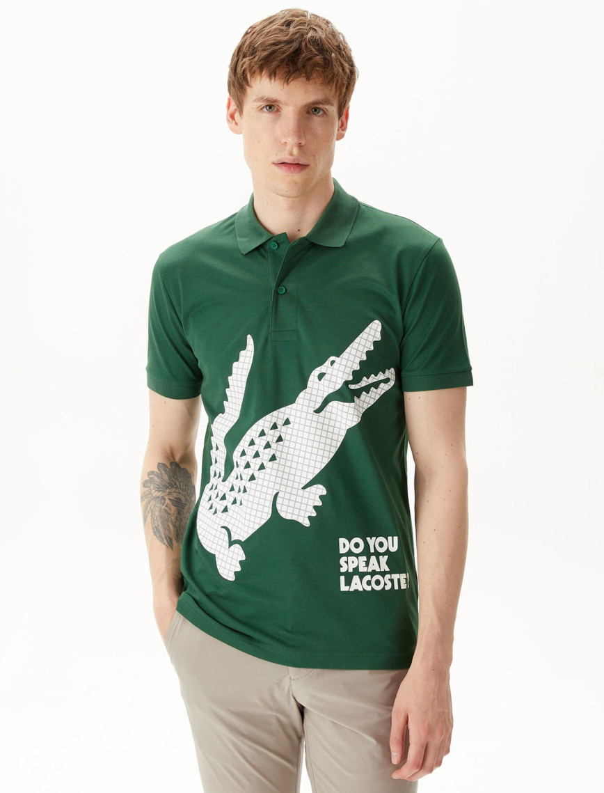 Lacoste Erkek Regular Fit Baskılı Lacivert Polo Lacoste Erkek Regular Fit Baskılı Lacivert Polo