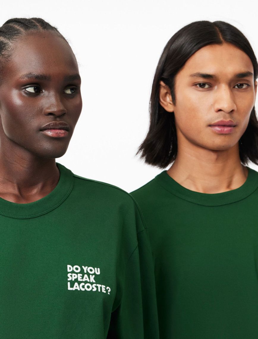 Lacoste Unisex Classic Fit Bisiklet Yaka Baskılı Yeşil T-Shirt Lacoste Unisex Classic Fit Bisiklet Yaka Baskılı Yeşil T-Shirt