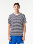 Lacoste Erkek Classic Fit Bisiklet Yaka Çizgili Beyaz T-Shirt Lacoste Erkek Classic Fit Bisiklet Yaka Çizgili Beyaz T-Shirt
