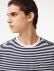 Lacoste Erkek Classic Fit Bisiklet Yaka Çizgili Beyaz T-Shirt Lacoste Erkek Classic Fit Bisiklet Yaka Çizgili Beyaz T-Shirt