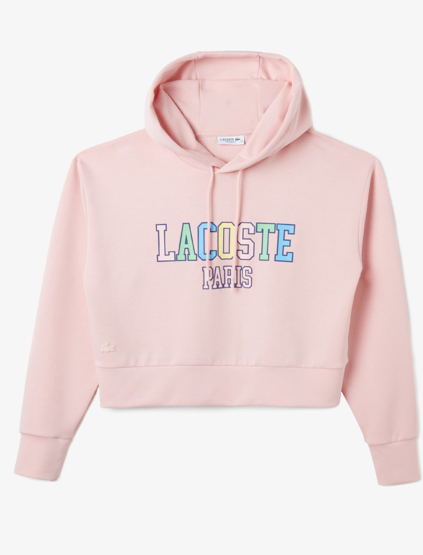 Lacoste Kadın Relaxed Fit Kapüşonlu Baskılı Pembe Sweatshirt Lacoste Kadın Relaxed Fit Kapüşonlu Baskılı Pembe Sweatshirt