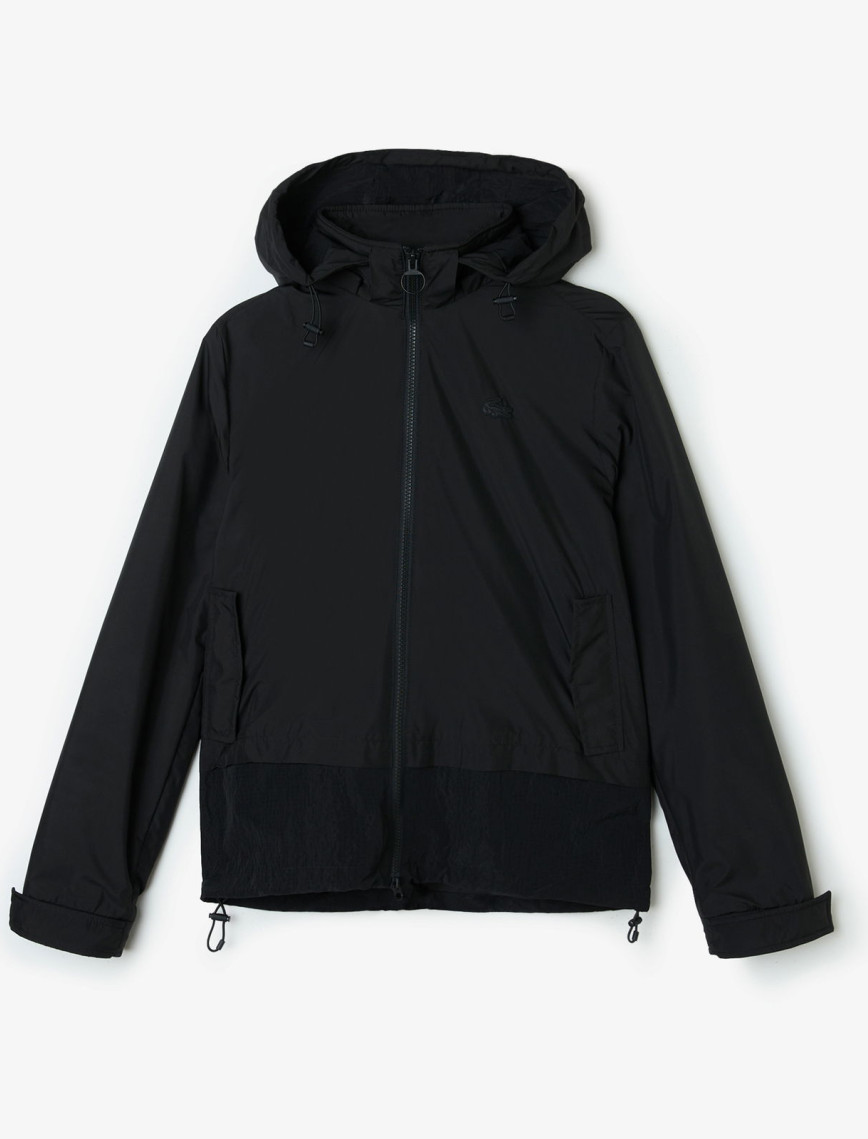 Lacoste Kadın Kapüşonlu Siyah Mont