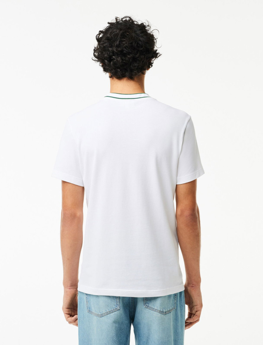 Lacoste Erkek Regular Fit Bisiklet Yaka Beyaz T-Shirt