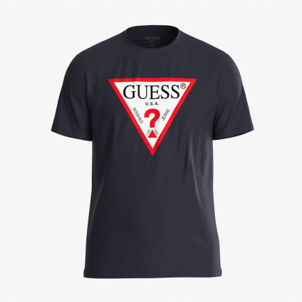 Guess Original Logo Mid Organic Stream Jersey 180 Erkek Lacivert T-Shirt Guess Original Logo Mid Organic Stream Jersey 180 Erkek Lacivert T-Shirt