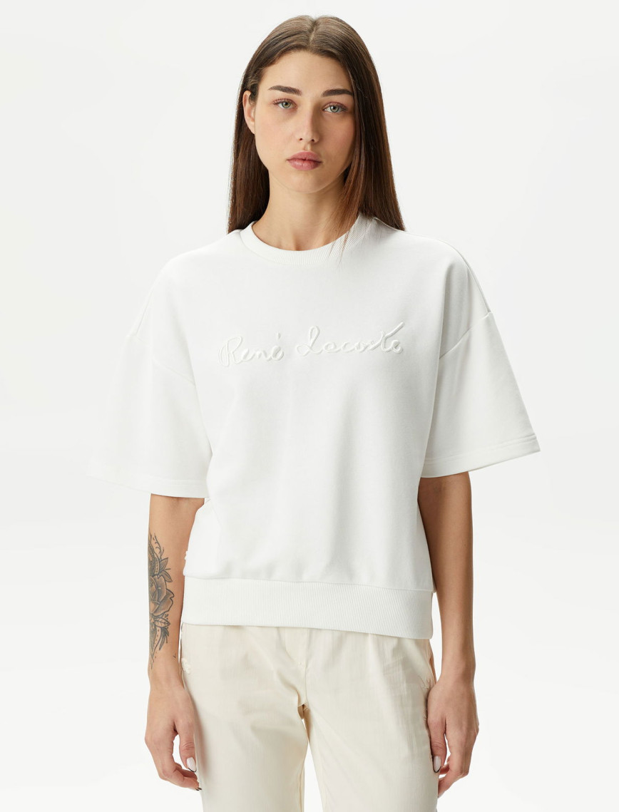 Lacoste Kadın Beyaz Sweatshirt Lacoste Kadın Beyaz Sweatshirt