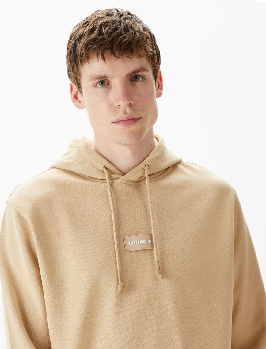 UNITED4 Classic Erkek Krem Hoodie UNITED4 Classic Erkek Krem Hoodie