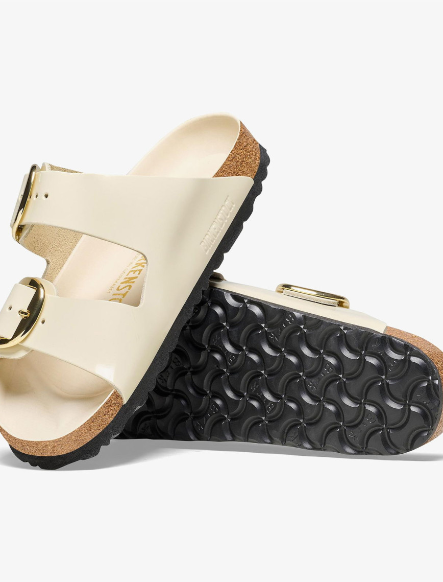 Birkenstock Arizona Big Buckle Nl High Shine Kadın Krem Terlik