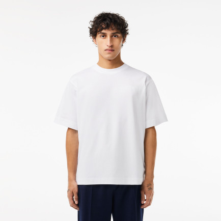 Lacoste Erkek Oversize Fit Bisiklet Yaka Beyaz T-Shirt Lacoste Erkek Oversize Fit Bisiklet Yaka Beyaz T-Shirt