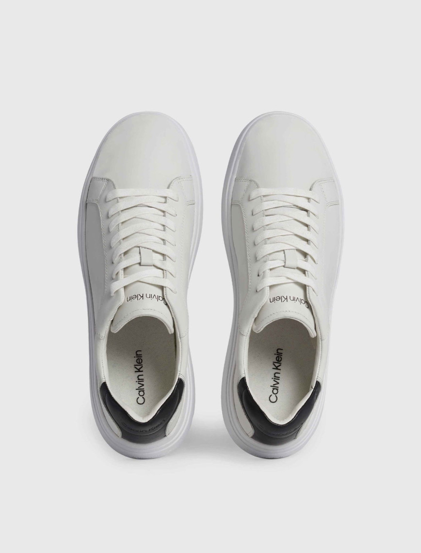 Calvin Klein Low Top Deri Erkek Beyaz Sneaker Calvin Klein Low Top Deri Erkek Beyaz Sneaker