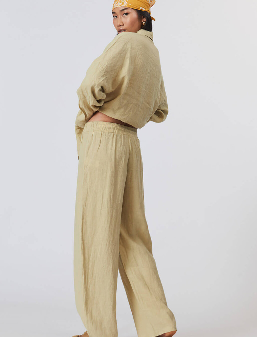 %100 Keten Orta Bel Pantolon %100 Keten Orta Bel Pantolon