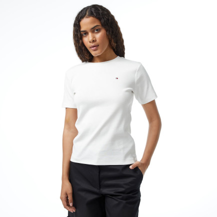 Tommy Hilfiger New Slim Cody Kadın Beyaz T-Shirt