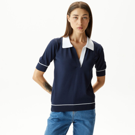 Nautica Kadın Lacivert Relaxed Fit Kısa Kollu Triko Nautica Kadın Lacivert Relaxed Fit Kısa Kollu Triko