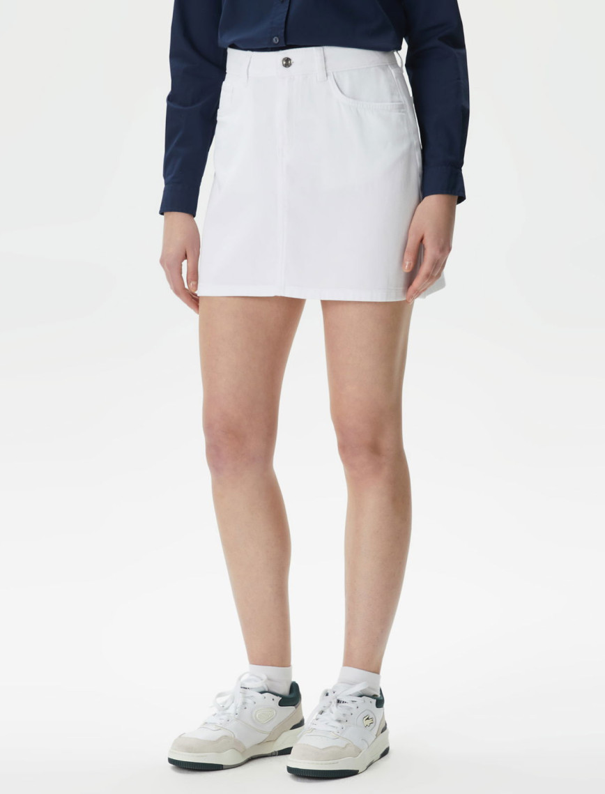 Lacoste Kadın Regular Fit Beyaz Etek Lacoste Kadın Regular Fit Beyaz Etek