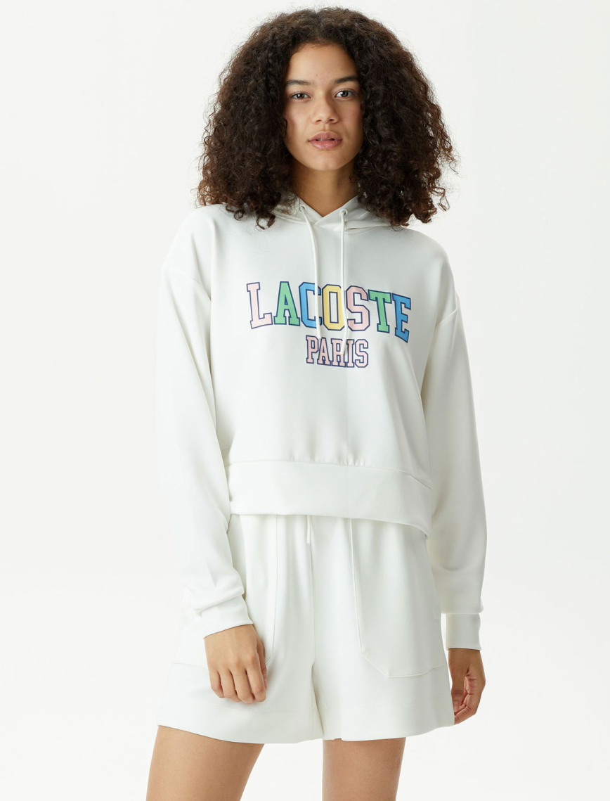 Lacoste Kadın Relaxed Fit Kapüşonlu Baskılı Pembe Sweatshirt Lacoste Kadın Relaxed Fit Kapüşonlu Baskılı Pembe Sweatshirt