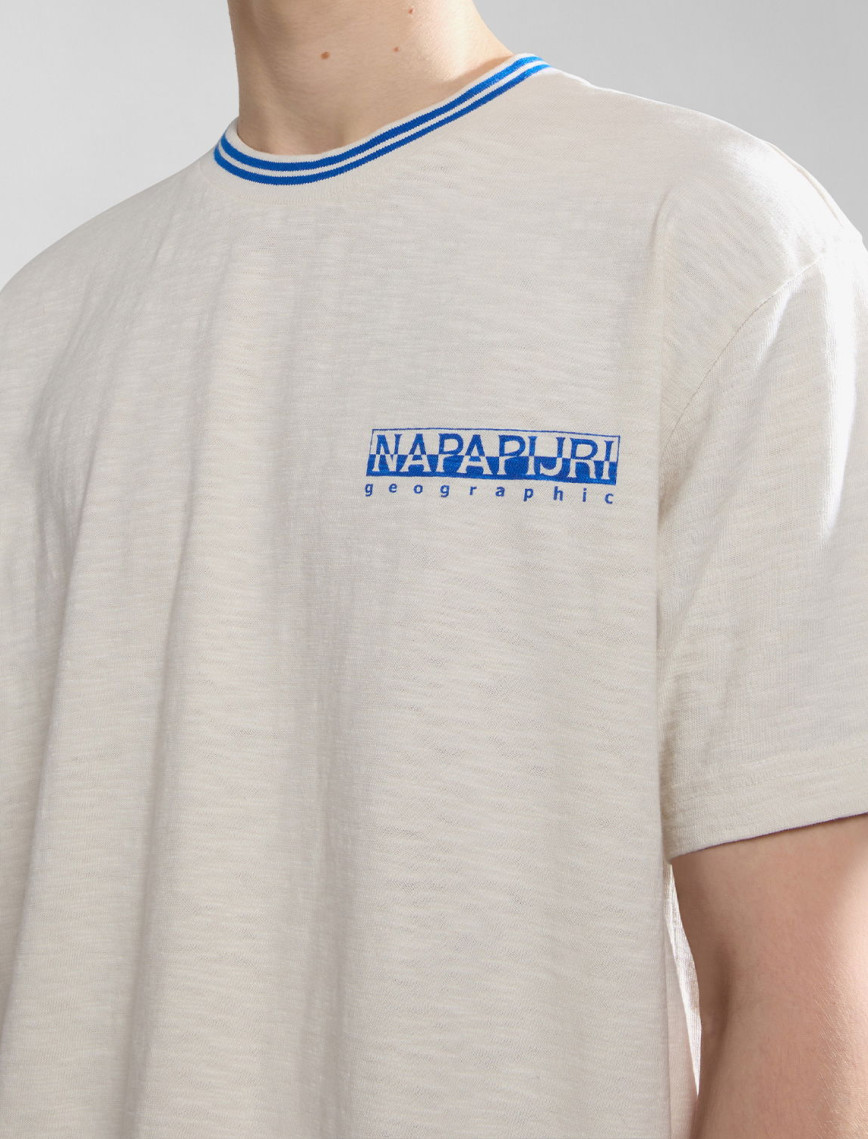 Napapijri S-Grober Erkek Beyaz T-Shirt