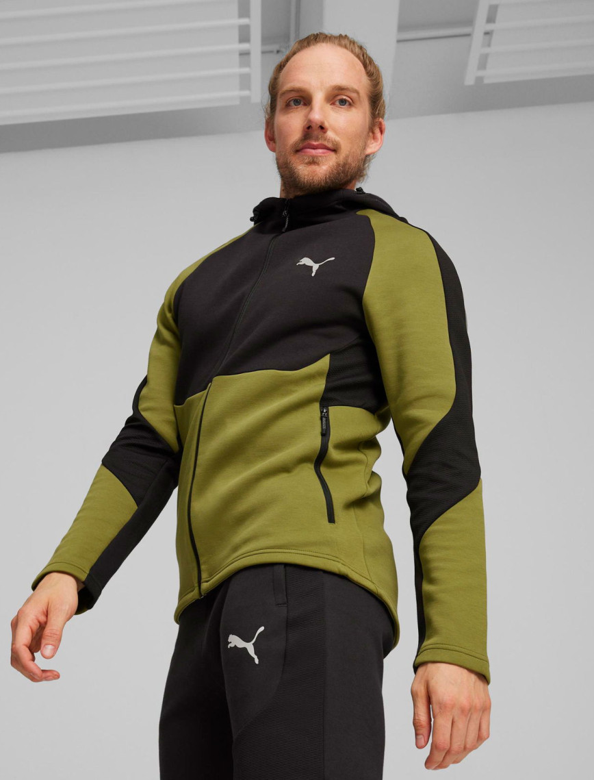 Puma Evostrıpe Full-Zip Unisex Yeşil Sweatshirt Puma Evostrıpe Full-Zip Unisex Yeşil Sweatshirt