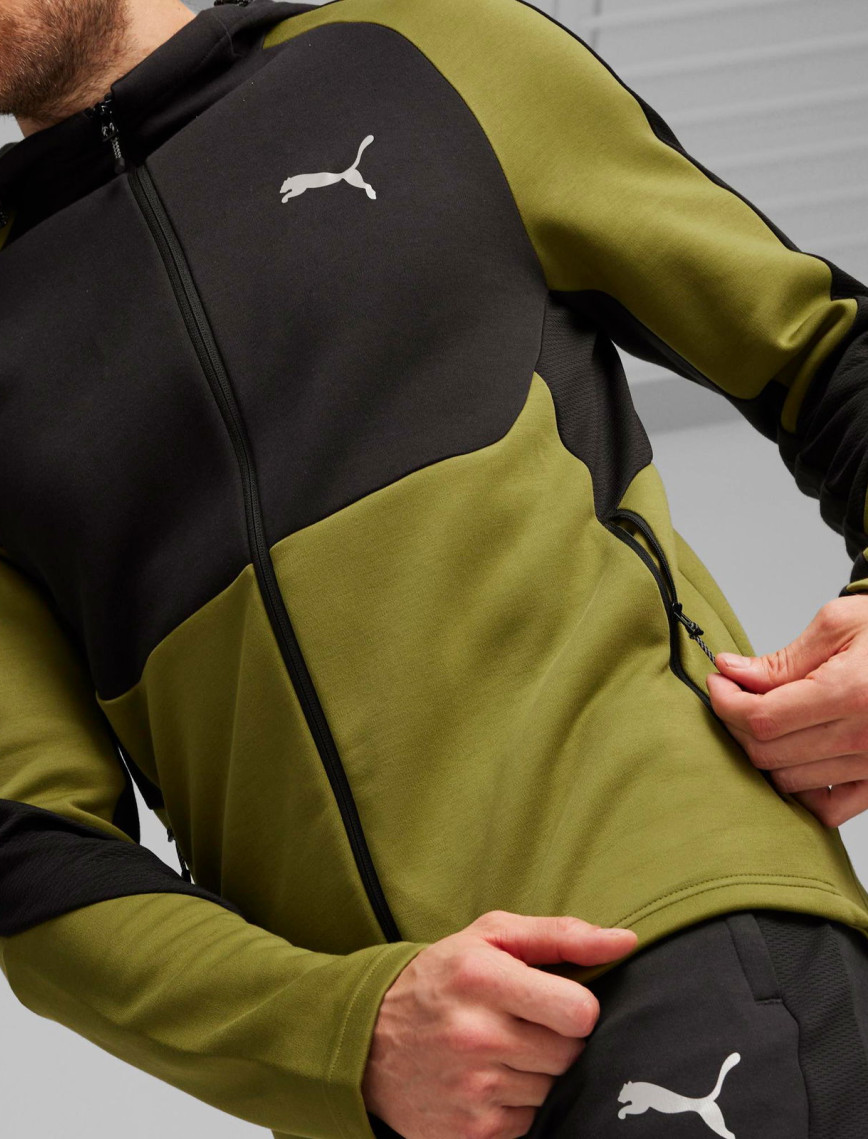 Puma Evostrıpe Full-Zip Unisex Yeşil Sweatshirt Puma Evostrıpe Full-Zip Unisex Yeşil Sweatshirt