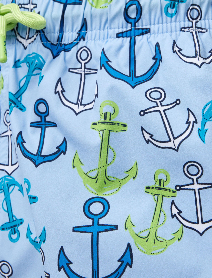 Nautica Erkek Mavi Standart Fit Mayo Şort