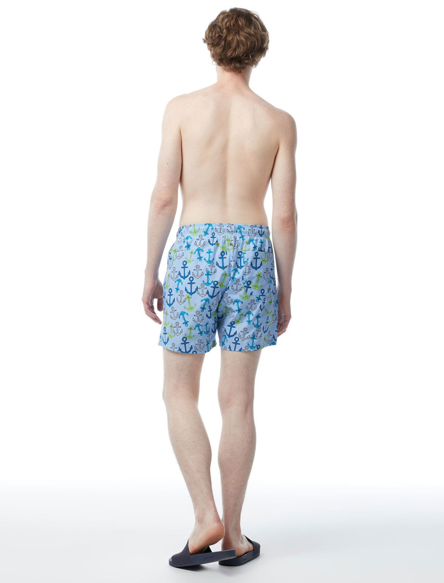 Nautica Erkek Mavi Standart Fit Mayo Şort