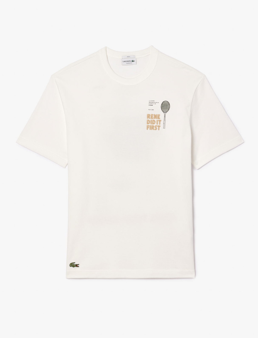 Lacoste Classic Unisex Classic Fit Beyaz T-Shirt Lacoste Classic Unisex Classic Fit Beyaz T-Shirt