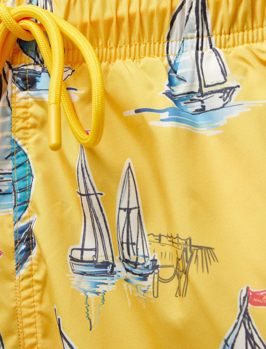 Nautica Erkek Sarı Standart Fit Mayo Şort