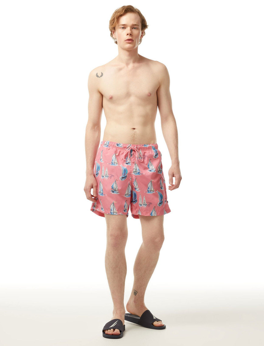 Nautica Erkek Pembe Standart Fit Mayo Şort Nautica Erkek Pembe Standart Fit Mayo Şort