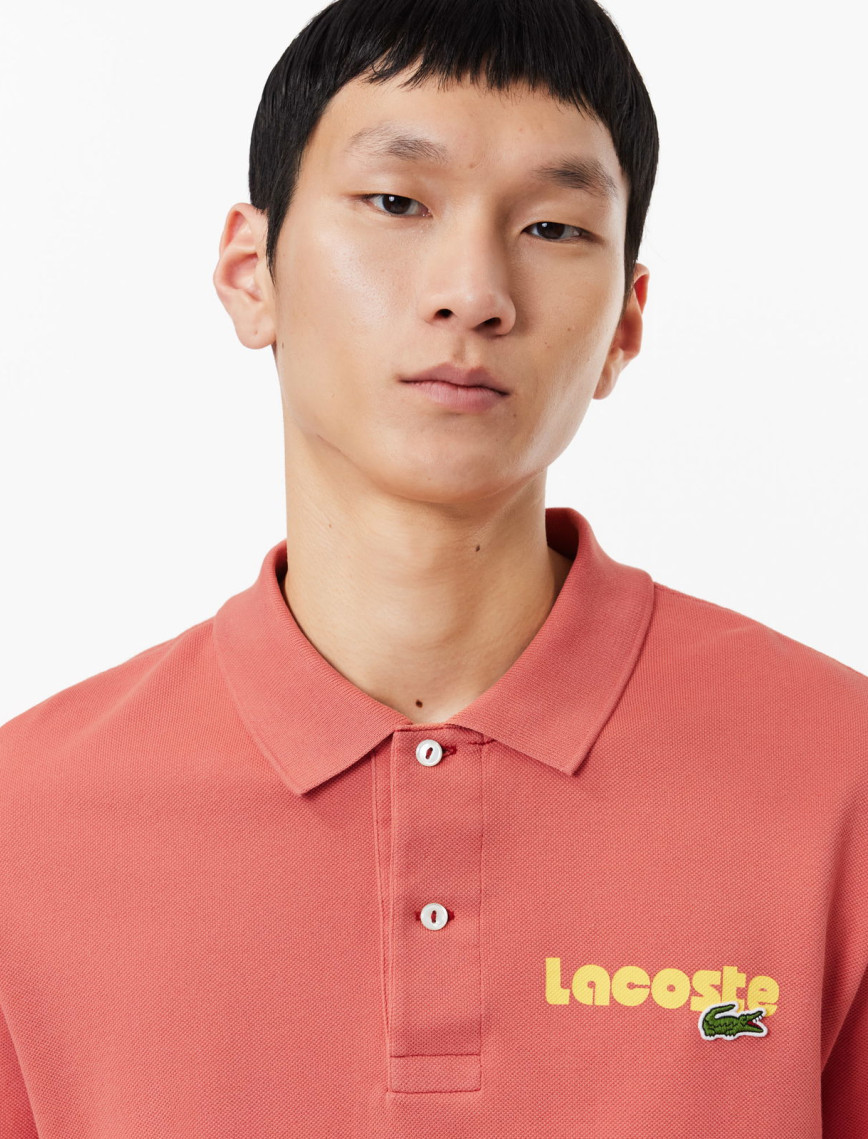 Lacoste Erkek Regular Fit Baskılı Kırmızı Polo Lacoste Erkek Regular Fit Baskılı Kırmızı Polo