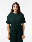 Lacoste Kadın Relaxed Fit Bisiklet Yaka Siyah T-Shirt