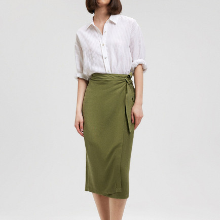 Mavi Keten Karışımlı Yeşil Viskoz Etek 1310521-71855 Mavi Keten Karışımlı Yeşil Viskoz Etek 1310521-71855