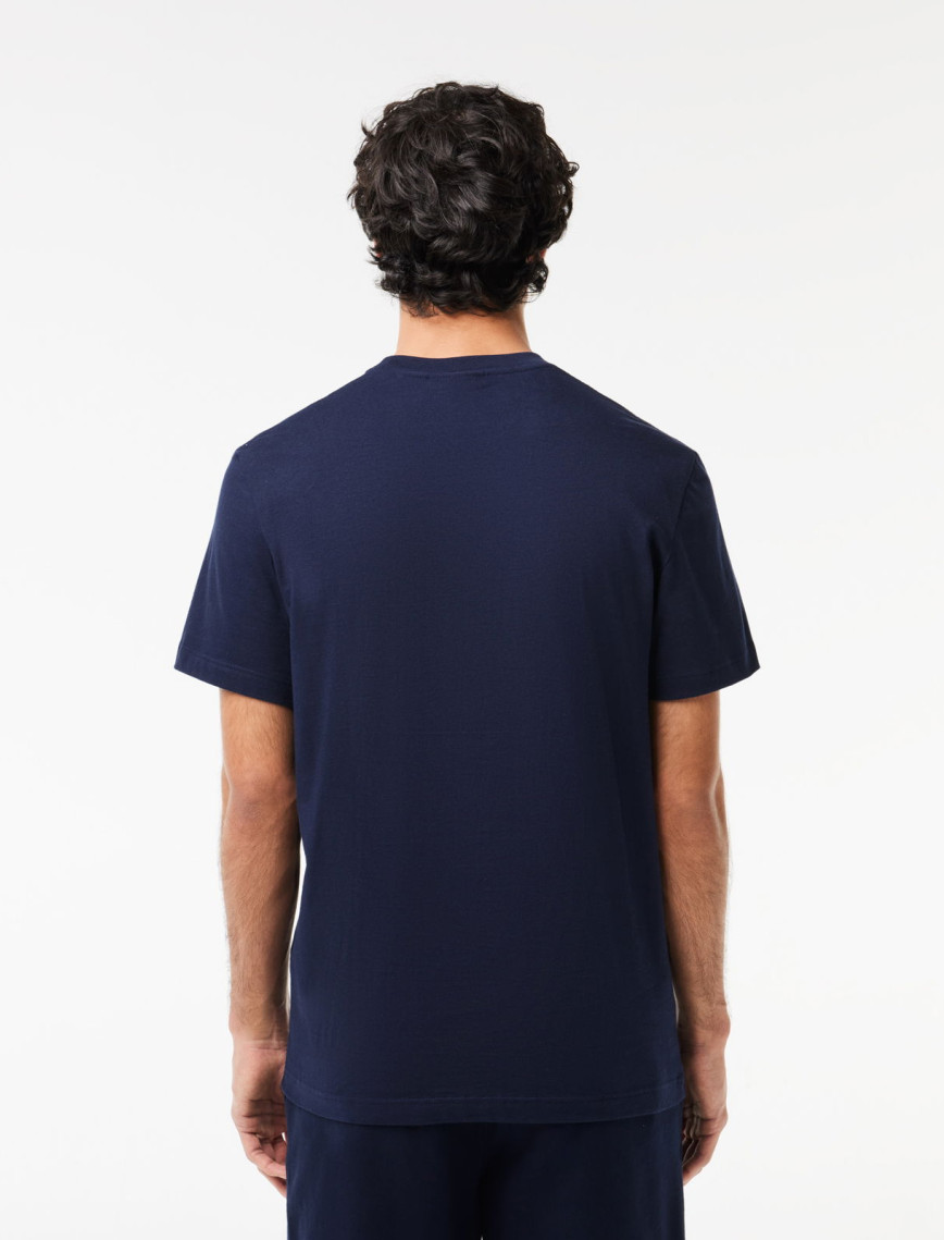 Lacoste Erkek Regular Fit Bisiklet Yaka Baskılı Lacivert T-Shirt Lacoste Erkek Regular Fit Bisiklet Yaka Baskılı Lacivert T-Shirt
