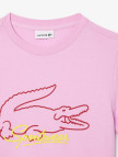Lacoste Çocuk Bisiklet Yaka Baskılı Pembe T-Shirt Lacoste Çocuk Bisiklet Yaka Baskılı Pembe T-Shirt