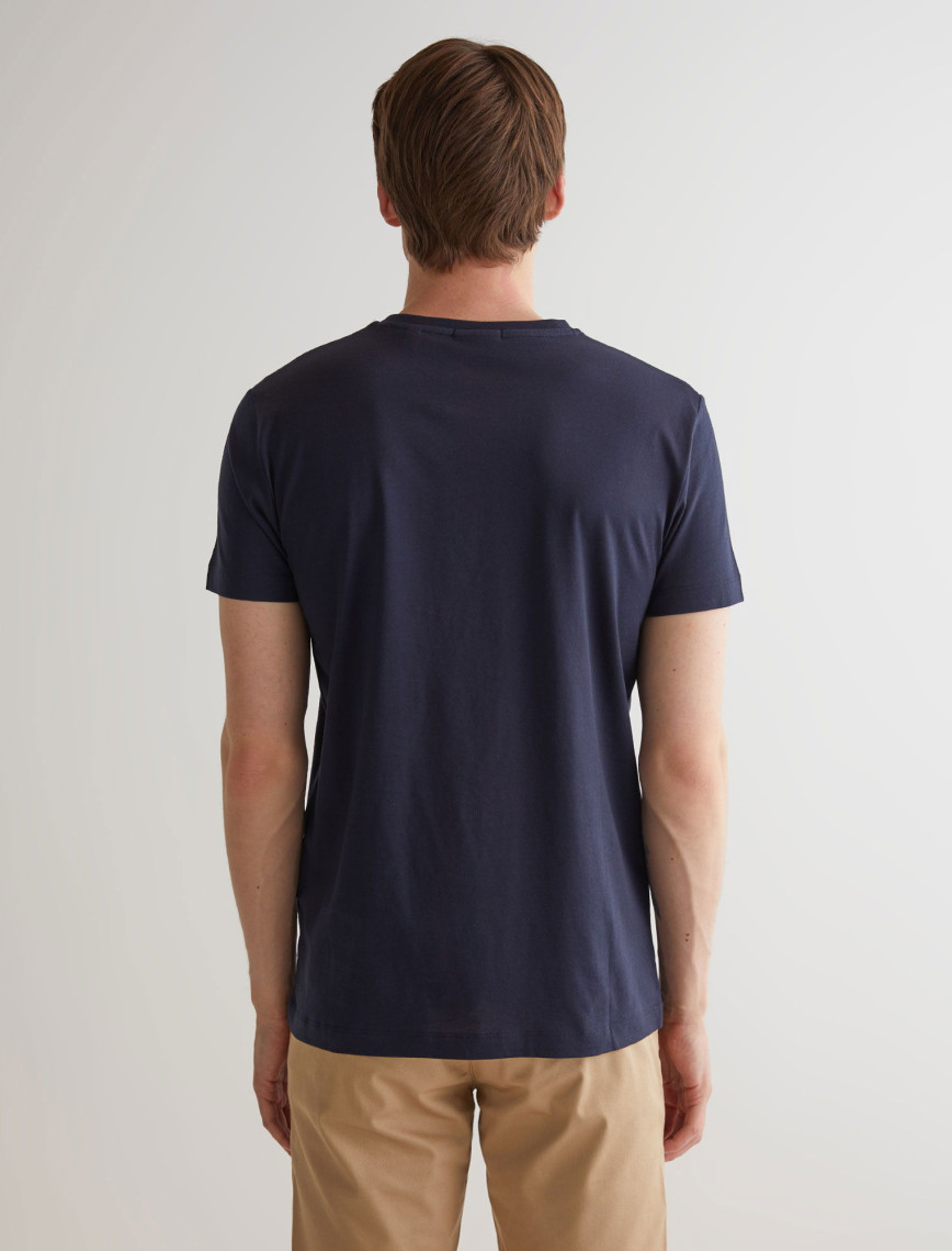 GANT Erkek Lacivert Slim Fit Bisiklet Yaka T-shirt GANT Erkek Lacivert Slim Fit Bisiklet Yaka T-shirt