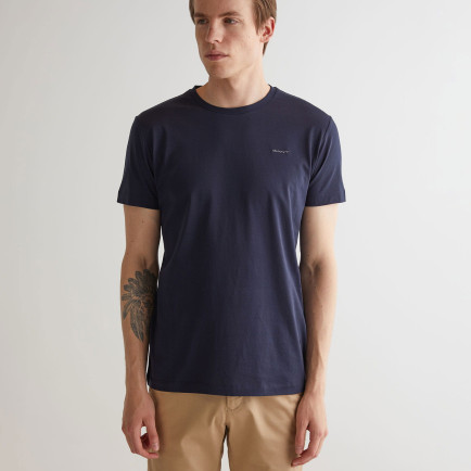 GANT Erkek Lacivert Slim Fit Bisiklet Yaka T-shirt GANT Erkek Lacivert Slim Fit Bisiklet Yaka T-shirt