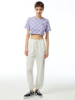 Vans Checker Crew Crop ii Kadın Mor T-Shirt Vans Checker Crew Crop ii Kadın Mor T-Shirt