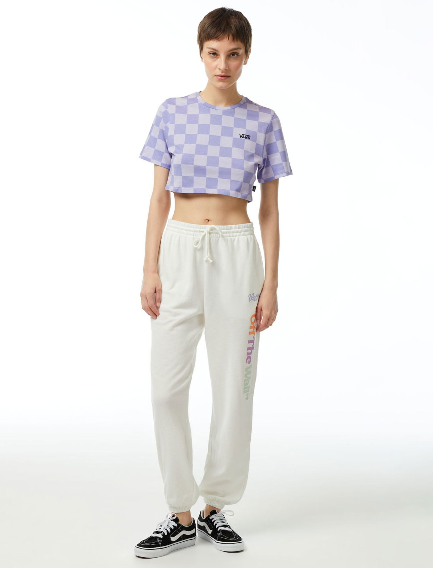 Vans Checker Crew Crop ii Kadın Mor T-Shirt Vans Checker Crew Crop ii Kadın Mor T-Shirt