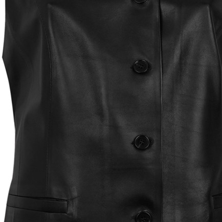 Siena Siyah Kadın Deri Keten Yelek/Bluz Siena Siyah Kadın Deri Keten Yelek/Bluz