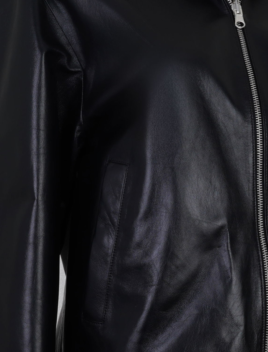 Alette Siyah Kadın Çift Taraflı Bomber Deri Ceket Alette Siyah Kadın Çift Taraflı Bomber Deri Ceket