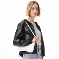 Alette Siyah Kadın Çift Taraflı Bomber Deri Ceket Alette Siyah Kadın Çift Taraflı Bomber Deri Ceket