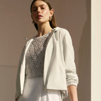 Alette Beyaz Kadın Çift Taraflı Bomber Deri Ceket Alette Beyaz Kadın Çift Taraflı Bomber Deri Ceket