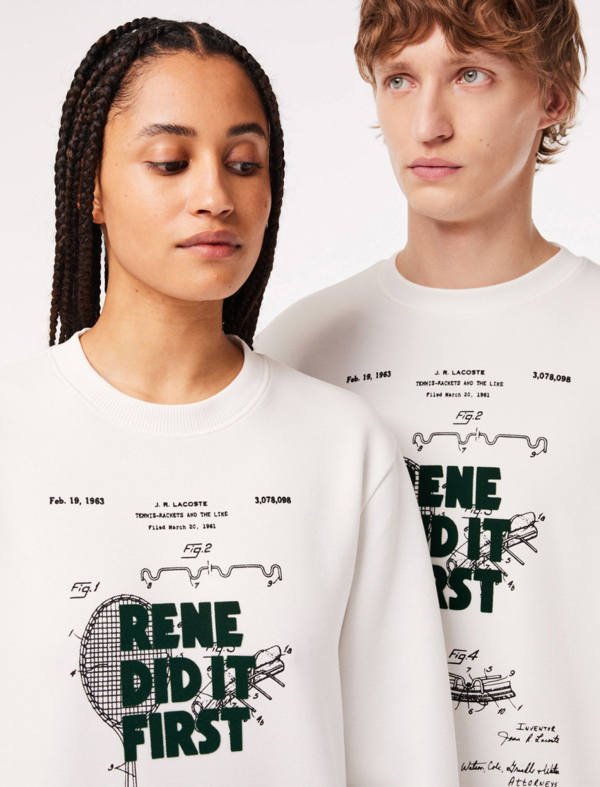 Lacoste Classic Unisex Beyaz Sweatshirt Lacoste Classic Unisex Beyaz Sweatshirt