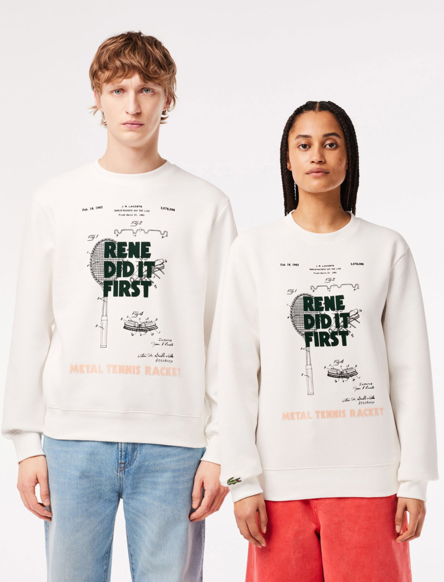 Lacoste Classic Unisex Beyaz Sweatshirt Lacoste Classic Unisex Beyaz Sweatshirt